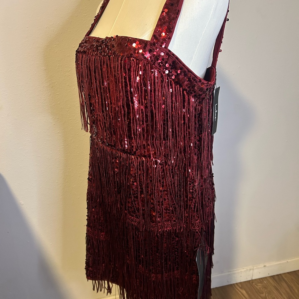 Lulu's Burgundy Dress with Deep Red Lining - Picture 9 of 11